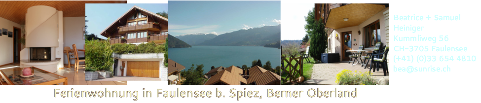 3 1/2 Zm Ferienwohnung im Berneroberland in Faulensee b. Spiez, mit traumhafter Sicht auf Thunersee und Berge. Herzlich willkommen.